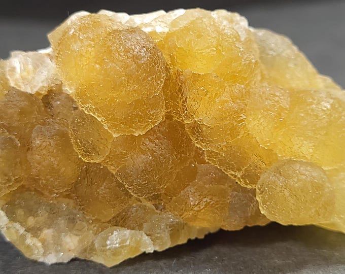 Gorgeous Botryoidal Golden Yellow Fluorite Crystals from Xinyang, Henan Prov., China Mineral Specimens Rocks