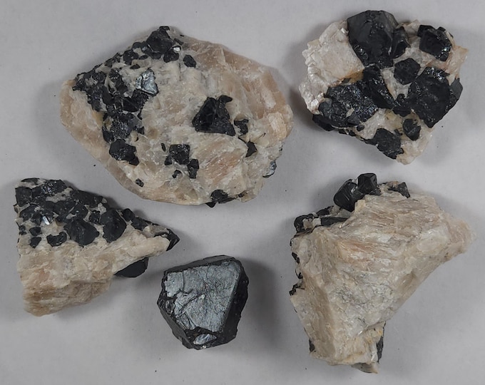 Nice Franklinite Crystals w SW UV Fluorescent Calcite Sterling Hill by Franklin New Jersey USA