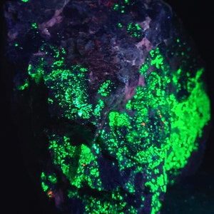 Big Rare Petedunnite w Shortwave SW UV Fluorescent Exsolution Willemite Microcline & Calcite Franklin New Jersey Ultraviolet Rock Mineral