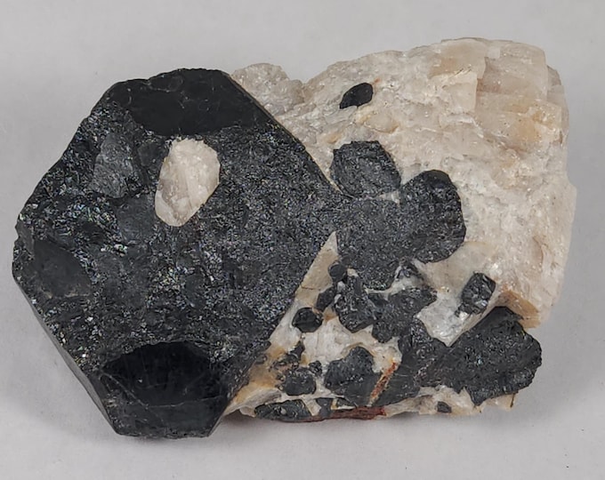 Nice Franklinite Crystals w SW UV Fluorescent Calcite Sterling Hill by Franklin New Jersey USA