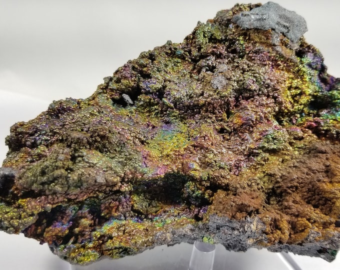 Large RAINBOW TURGITE Iridescent Hematite Goethite Graves Mountain Georgia Mineral Specimen Crystals Rocks