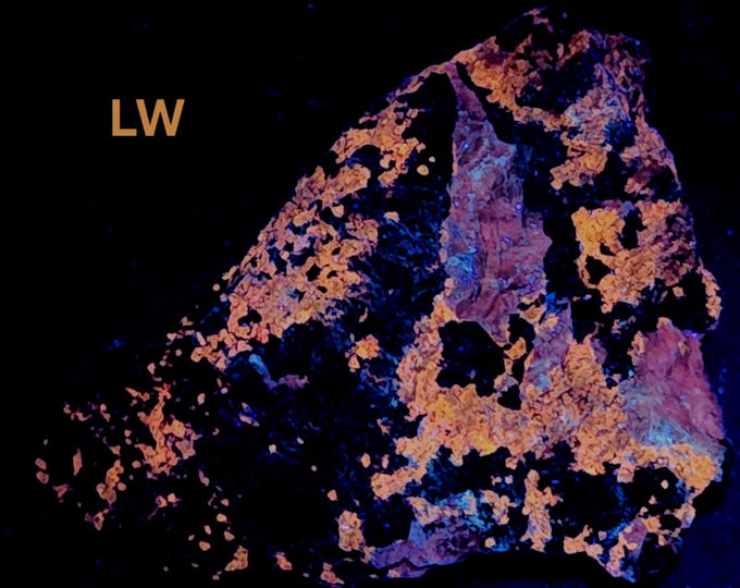 Big 5+lbs SW MW LW Uv Fluorescent + Phosphorescent - Sphalerite & Calcite Sterling Hill Mine by Franklin Nj Minerals