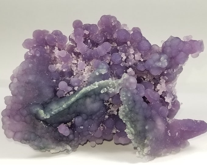 Top Shelf Sparkling GRAPE AMETHYST CHALCEDONY Crystal Sulawesi Indonesia Mineral Specimen Bubbly Purple Agate Quartz