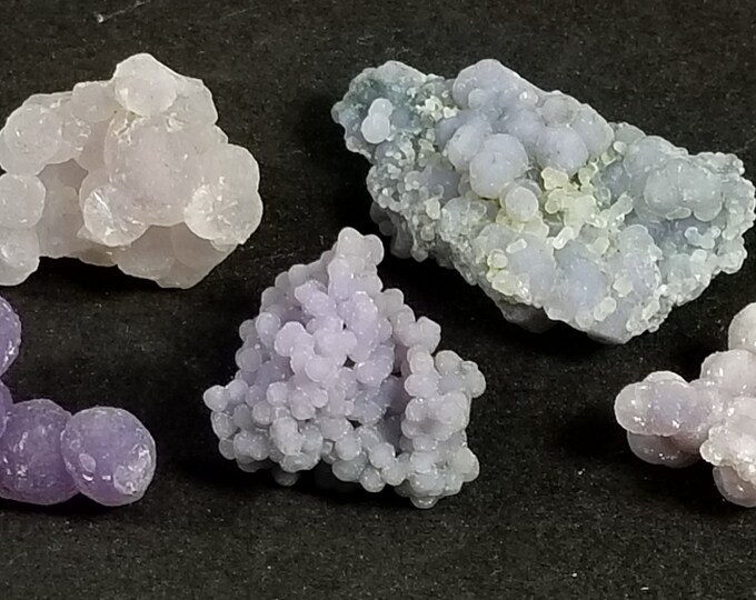 Lot of GRAPE AMETHYST CHALCEDONY Crystals Jewelry Mineral Specimens Sulawesi Indonesia Minerals Bubbly Purple Agate Quartz Gems Rocks