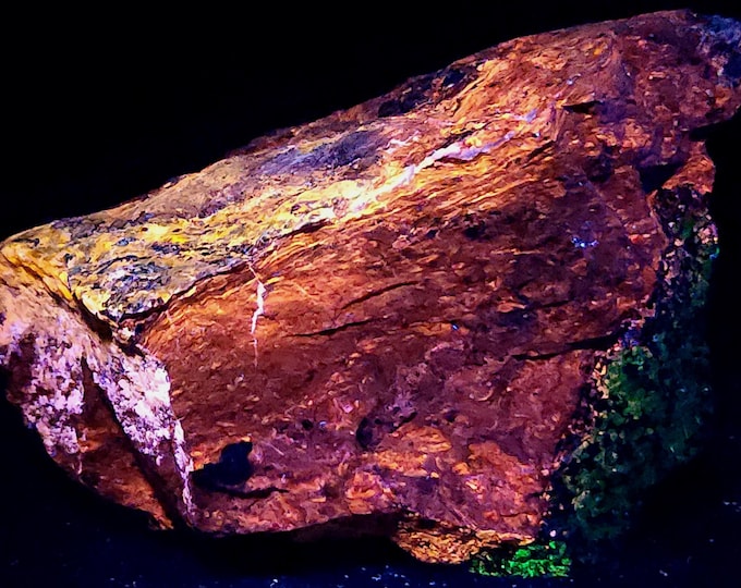 Nice 2.9lbs SW LW UV Fluorescent Mahogany Sphalerite & Willemite Sterling Hill Mine by Franklin New Jersey Ultraviolet Minerals