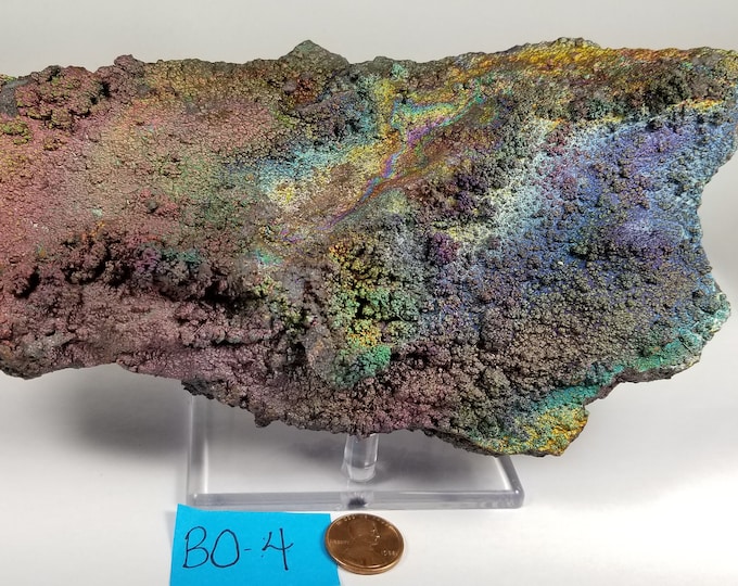 Extra--Large RAINBOW TURGITE Iridescent Hematite Goethite Graves Mountain Georgia Mineral Specimen Rocks Crystals