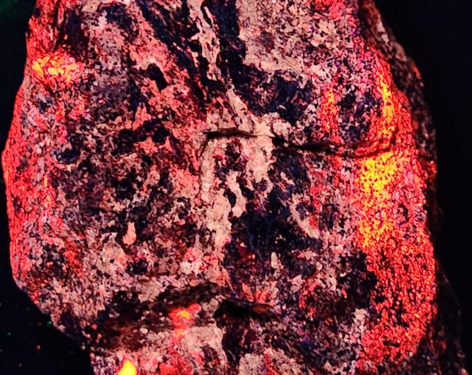 Very Big 6.4lbs Bright SW UV Fluorescent Barytocalcite & Calcite - Langban, Sweden Ultraviolet Mineral Specimen