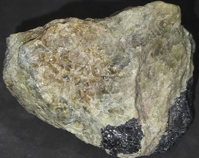 Very Nice Shortwave + Longwave Ultraviolet Fluorescent Gemmy Green Willemite with Franklinite Franklin Mine New Jersey USA UV Rock Mineral