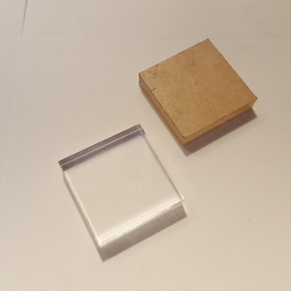 1.25" x 0.25" Clear Square Plastic Acrylic Mineral / Collectible / Specimen Display Bases 1 1/4" x 1/4" Thick