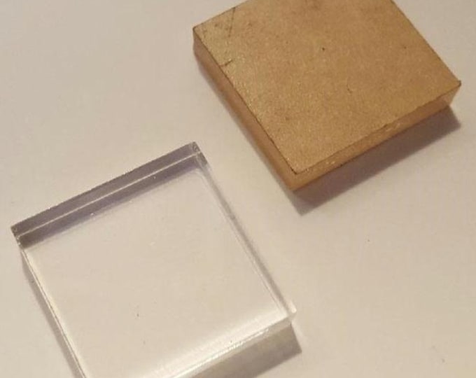 1" x 0.25" Clear Square Plastic Acrylic Mineral / Collectible / Specimen Display Bases 1" x 1/4" Thick