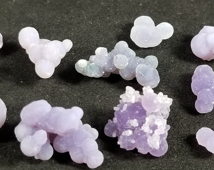 Lot of Top A++ GRAPE AMETHYST CHALCEDONY Crystals Jewelry Mineral Specimens Sulawesi Indonesia Minerals Bubbly Purple Agate Quartz Gems