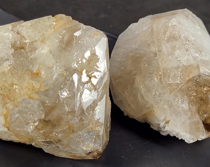 Lot of 2x Large Herkimer Diamond Quartz Crystals from Herkimer Mountain Diamond Mine Fonda, New York, USA Mineral Specimens