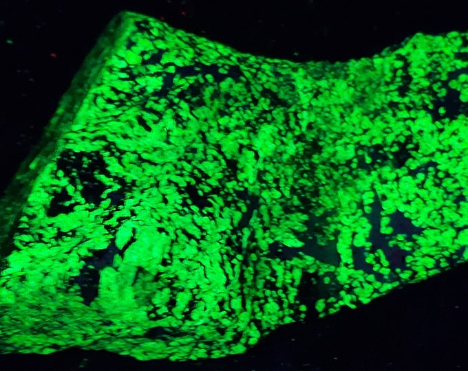 SW / LW Uv Fluorescent Red Willemite Calcite & Minor Sphalerite w Slickenside Sterling Hill Mine by Franklin NJ Ultraviolet Minerals
