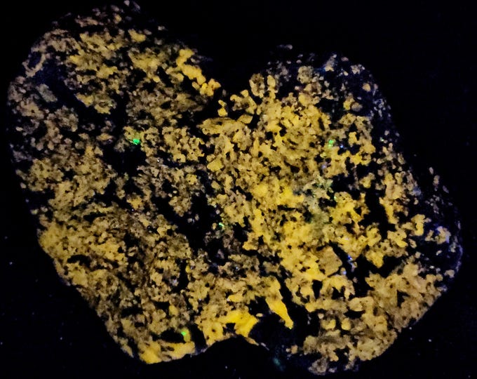 Rich Shortwave UV Fluorescent Yellow Wollastonite from Sterling Hill Mine by Franklin New Jersey Ultraviolet Minerals
