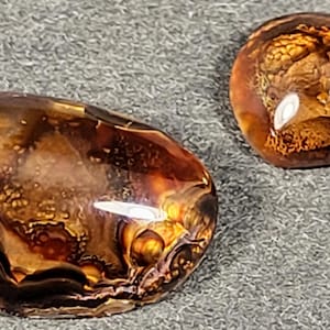 Lotto di 2x - 20cts A++ Cabochon di agata di fuoco a forma libera - Aguascalientes, Messico Pietre preziose Gemme Cristalli per gioielli
