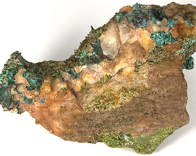 Native Copper Crystals Epidote & Malachite from the Upper Keweenaw Peninsula Michigan USA Mineral Specimens Rocks