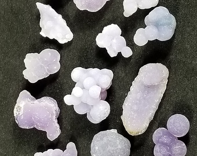 Lot of Small A++ GRAPE AMETHYST CHALCEDONY Crystals Jewelry Mineral Specimens Sulawesi Indonesia Minerals Bubbly Purple Agate Quartz Gems