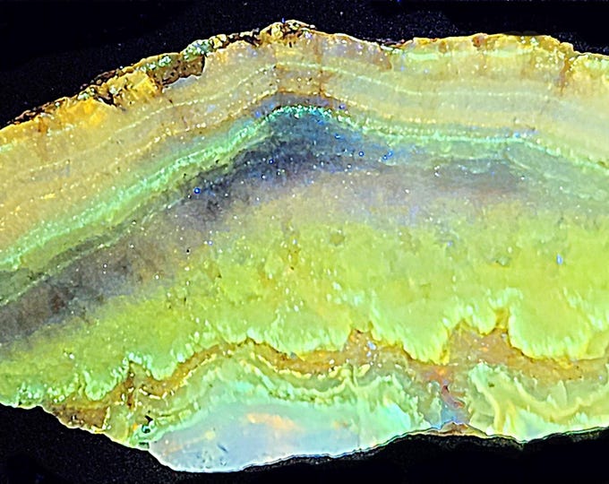 35.1g Multi-Wave UV Fluorescent Hokkaidoite in Opal from Hokkaido, Japan - Shortwave Sw + Longwave Lw + Midwave Mw Ultraviolet Minerals
