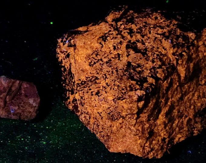 Lot of 2x Rich Shortwave SW UV Fluorescent Fluorapatite from Sterling Hill Mine by Franklin NJ Ultraviolet Minerals