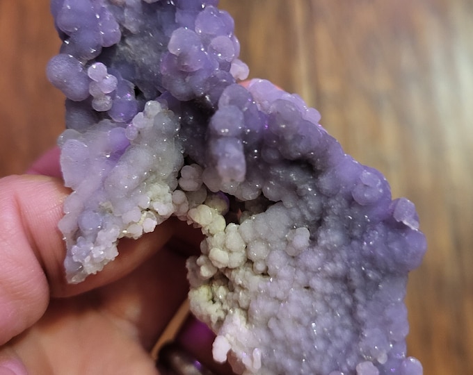 Sparkling GRAPE AMETHYST CHALCEDONY Multicolored Crystals Mineral Specimen Bubbly Purple Agate Quartz Sulawesi Indonesia