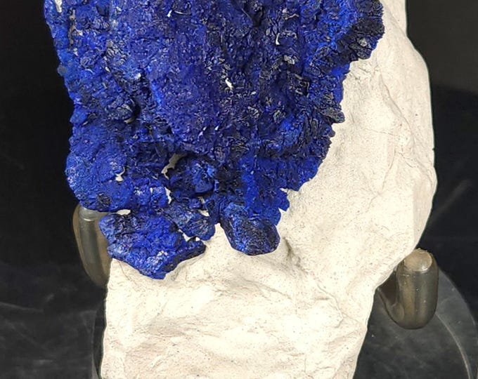 Blue Azurite on Kaolinite Malbunka Copper Mine Australia Crystals Minerals