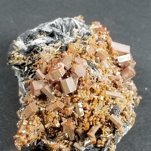 Red Orange & Brown Vanadinite Crystals on Barite Blades From Mibladen Morocco Mineral Specimen Gems