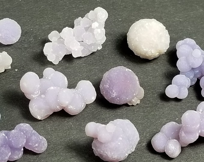 Lot of A++ GRAPE AMETHYST CHALCEDONY Crystals Jewelry Mineral Specimens Sulawesi Indonesia Mineral Specimen Bubbly Purple Agate Quartz Gems