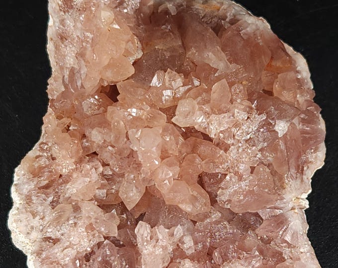 Nice Pink Amethyst aka Rose Quartz Crystals Partial Geode Choique Mine Argentina - Mineral Specimen Crystal Cluster