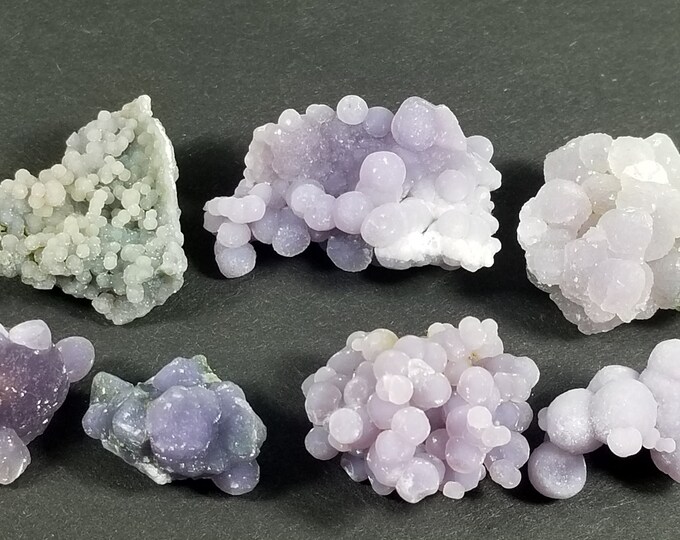 Lot of Multicolor GRAPE AMETHYST CHALCEDONY Crystals Jewelry Mineral Specimens Sulawesi Indonesia Minerals Bubbly Purple Agate Quartz Gems
