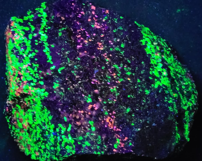 Big Shortwave SW Longwave LW UV Fluorescent + Phosphorescent Sphalerite & Willemite Sterling Hill Mine by Franklin Nj Minerals