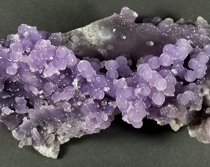 Sparkling GRAPE AMETHYST CHALCEDONY w/ Crystals Jewelry Mineral Specimens Indonesia Minerals Bubbly Purple Agate Quartz Gems Stones