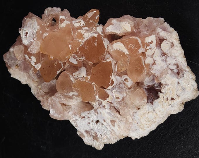 Nice Pink Amethyst aka Rose Quartz Crystals Partial Geode Choique Mine Argentina - Mineral Specimen Crystal Cluster