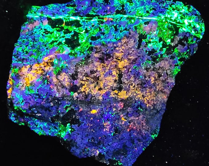 Sweet Shortwave SW Ultraviolet Fluorescent Hardystonite, Clinohedrite & Willemite Franklin New Jersey UV Rocks Minerals