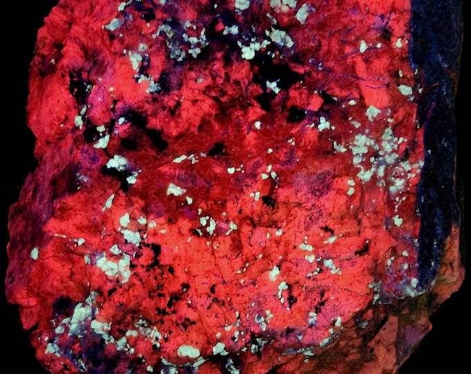 XXL Rare & Rich SW Shortwave UV Fluorescent Barite in Calcite - Sterling Hill Mine by Franklin New Jersey Minerals Rocks