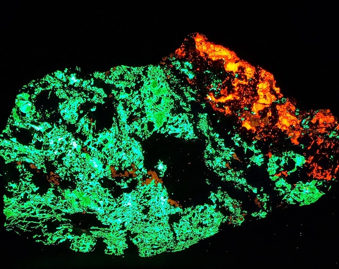 Large 3.3lbs Fluorescent Willemite Calcite & Fluorapatite Franklin New Jersey Shortwave Longwave SW LW Uv Rock Mineral Apatite Ultraviolet
