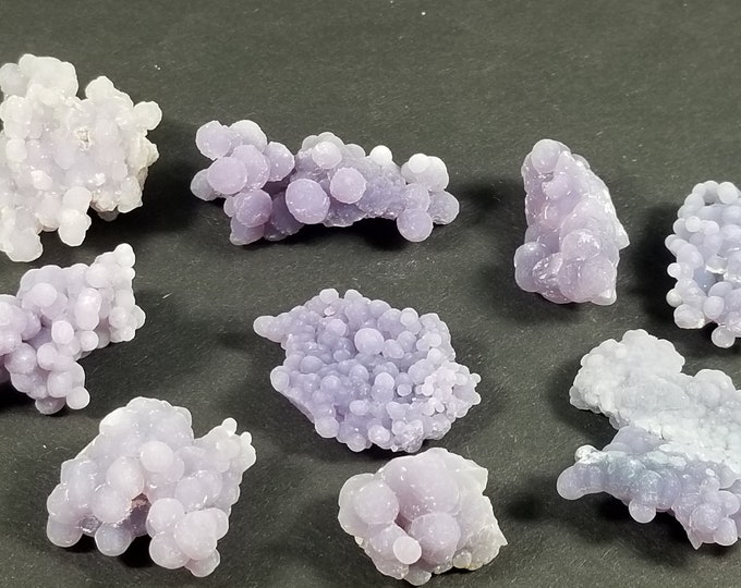 Lot of Top GRAPE AMETHYST CHALCEDONY Crystals Jewelry Mineral Specimens Sulawesi Indonesia Mineral Specimen Bubbly Purple Agate Quartz Gems