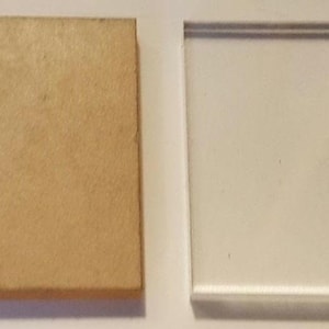 5x 2&quot; Square & 5x 1&quot; Square - 0.25&quot; Thick Clear Plastic Acrylic Mineral / Collectible / Specimen Display Bases Mix of 1&quot; x 1/4&quot; + 2&quot; x 1/4&quot;