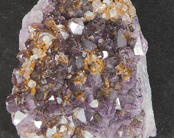 Deep Purple Amethyst with Hematite from Thunder Bay, Ontario, Canada Minerals Quartz Crystals Plate