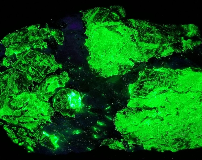 XL Shortwave & Longwave Ultraviolet Fluorescent Gemmy Yellow + Red Willemite w/ Pink Kutnahorite Sterling Hill Mine by Franklin New Jersey