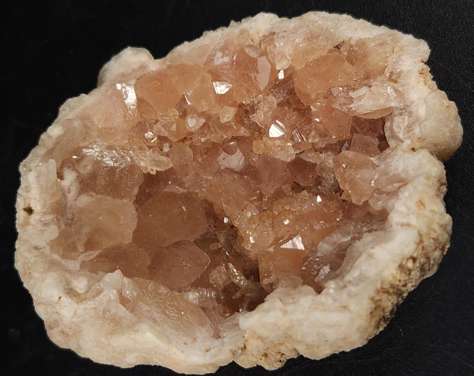 Very Nice Pink Amethyst aka Rose Quartz Crystals Partial Geode Choique Mine Argentina - Mineral Specimen Crystal Cluster