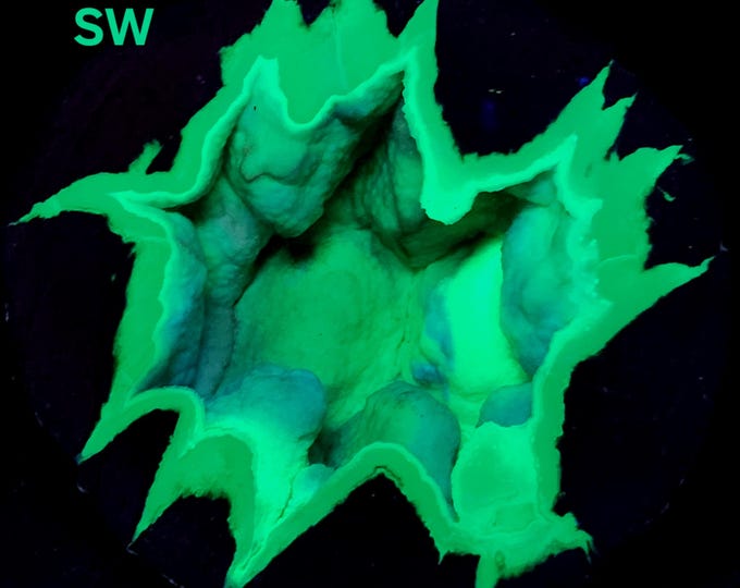 Big A++ Grade Multiwave UV Fluorescent Dugway Geode with Sparkling Chalcedony Ultraviolet Mineral Specimen Display