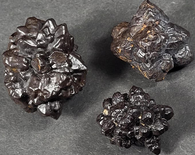 Lot of 3x A++ Prophecy Stones Hematite Limonite Pseudomorphs after Marcasite Crystals from the White Desert, Egypt Mineral Specimens