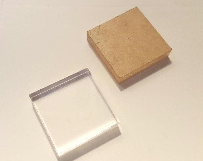 1.5" x 0.25" Clear Square Plastic Acrylic Mineral / Collectible / Specimen Display Bases 1/4" Thick