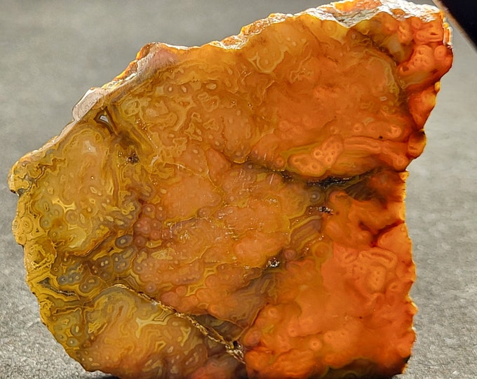 2-Sided Polished Slab - Rare A++ Quartz Var Carnelian Tube Agate - Warren Twp., New Jersey, USA - Jewelry Mineral Specimen Display