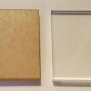 3&quot; x 0.25&quot; Clear Square Plastic Acrylic Mineral / Collectible / Specimen Display Bases 3&quot; x 1/4&quot; Thick