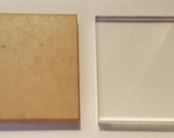 3&quot; x 0.25&quot; Clear Square Plastic Acrylic Mineral / Collectible / Specimen Display Bases 3&quot; x 1/4&quot; Thick