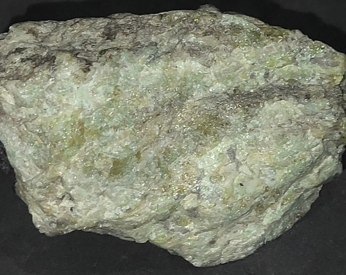 Nice Small Shortwave + Longwave Ultraviolet Fluorescent Green Willemite with Franklinite Franklin Mine New Jersey USA UV Rock Mineral
