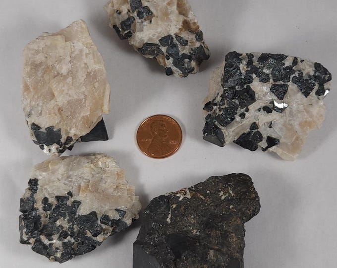 Nice Franklinite Crystals w SW UV Fluorescent Calcite Sterling Hill by Franklin New Jersey USA