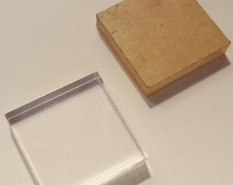 1.25&quot; x 0.25&quot; Clear Square Plastic Acrylic Mineral / Collectible / Specimen Display Bases 1 1/4&quot; x 1/4&quot; Thick