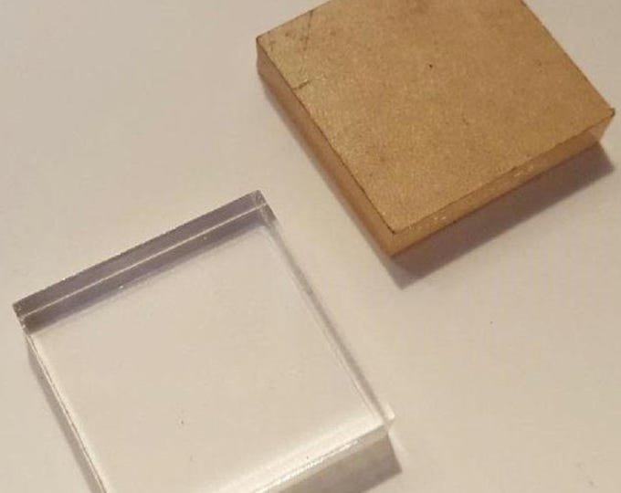 1.25" x 0.25" Clear Square Plastic Acrylic Mineral / Collectible / Specimen Display Bases 1 1/4" x 1/4" Thick